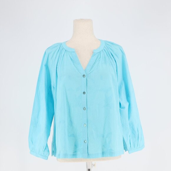 NWT HABITAT Floral Embroidery Romance Shirt Top in Malibu Size S - Picture 2 of 10